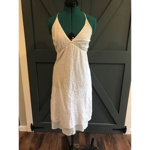 Double layered gauzy white dress